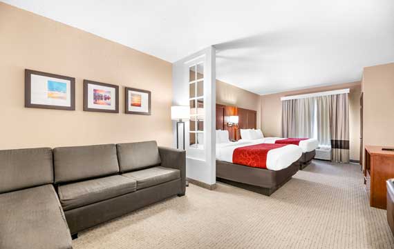 accessible suite with sofa bed